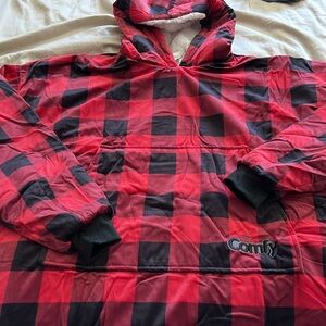 Red and Black Plaid Hoodie